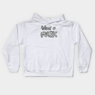 Wear A Mask in Black and White Kids Hoodie